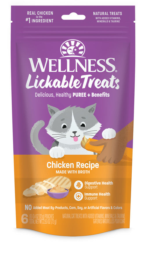 Wellness Grain Free Lickable Chicken Cat Treat 12g x 6