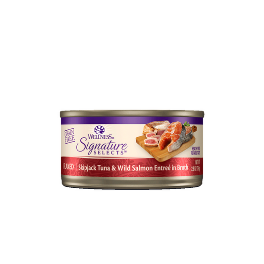 Wellness Signature Selects Flaked Tuna With Wild Salmon Broth Wet Cat Food 79g