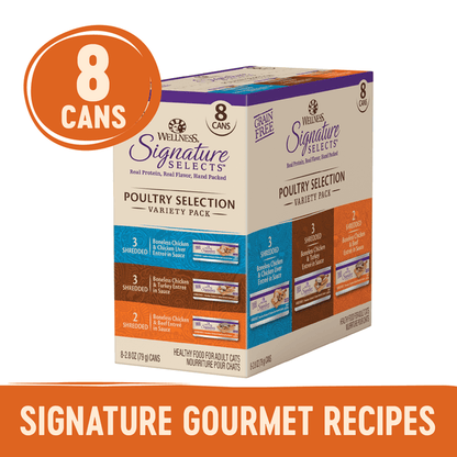 Wellness Signature Selects Poultry Variety Pack Wet Cat Food 8 cans