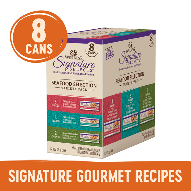 Wellness Signature Selects Seafood Variety Pack Wet Cat Food 8 cans