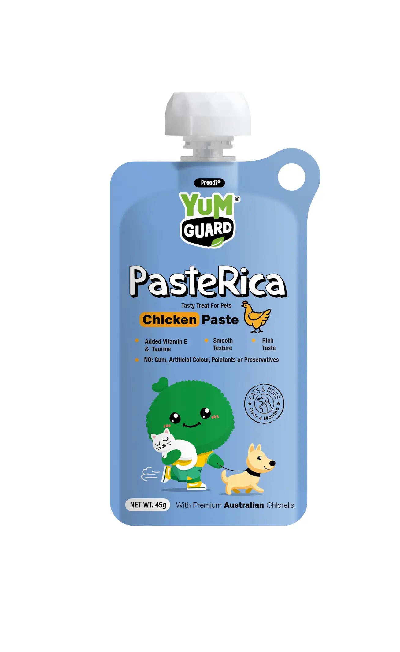 YUMGUARD Paste Rica Chicken Paste Treat for Dogs & Cats 45g front