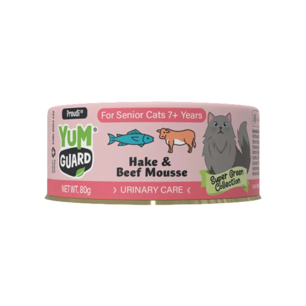 YUMGUARD Urinary Care Hake & Beef Senior 7+ Wet Cat Food front