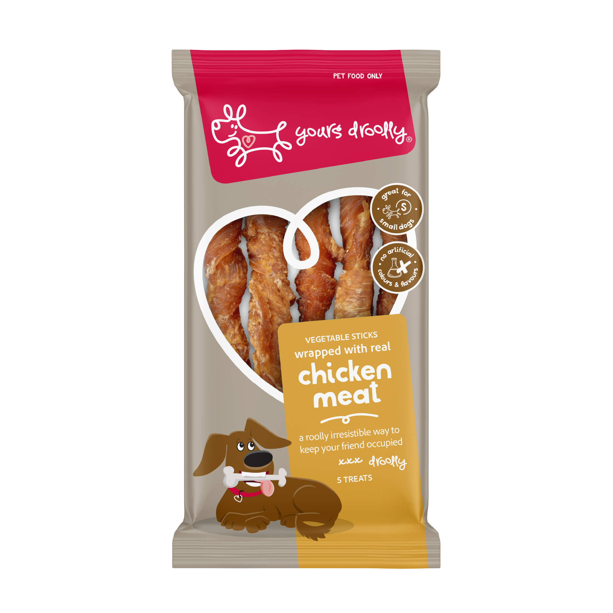 Yours Droolly Chicken Wrapped Sticks Dog Treat small 5pack