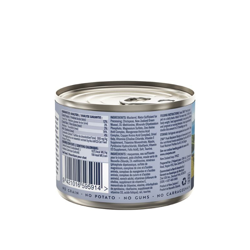 Ziwi Peak Wet Cat Food Mackerel Canned 185G