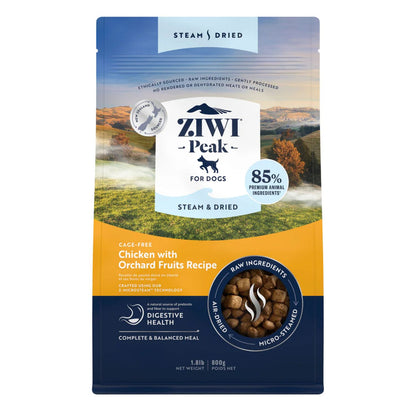 Ziwi Peak Steam and Dried Chicken with Orchard Fruits Dry Dog Food  front