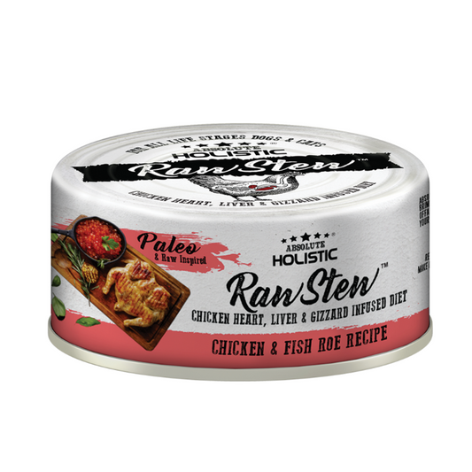 Absolute Holistic Raw Stew Chicken and Fish Roe Cat Wet Food 80G