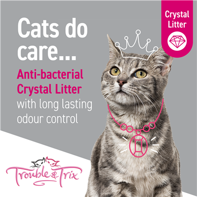 Trouble and Trix AntiBac Crystal Cat Litter 15L (Click and Collect ONLY)
