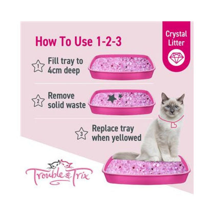 Trouble and Trix AntiBac Crystal Cat Litter 15L (Click and Collect ONLY)