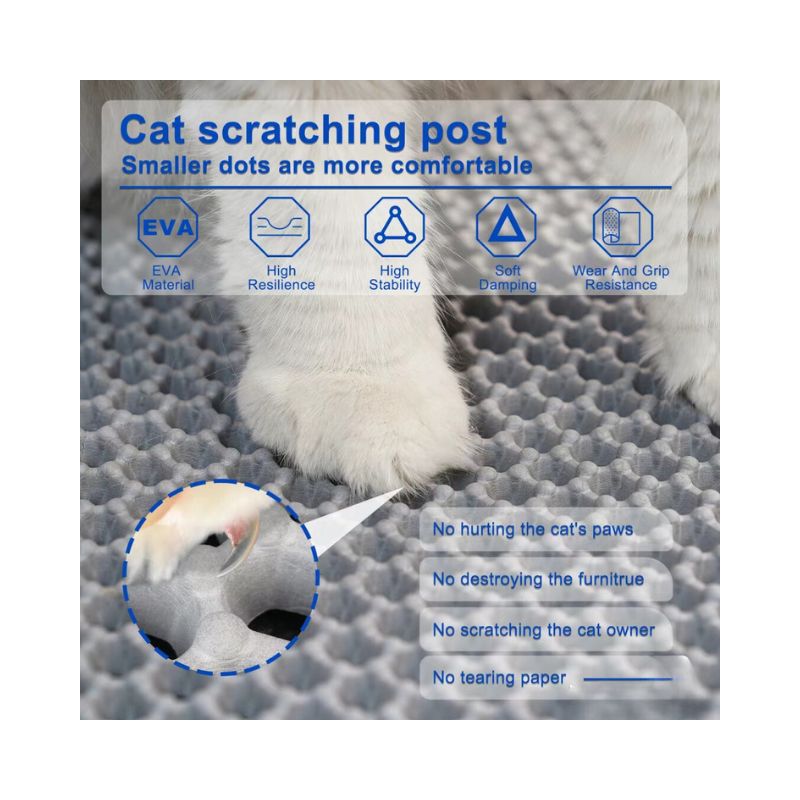 BELOVED PET Double Layer Cat Litter Mat Black - 45x60cm features
