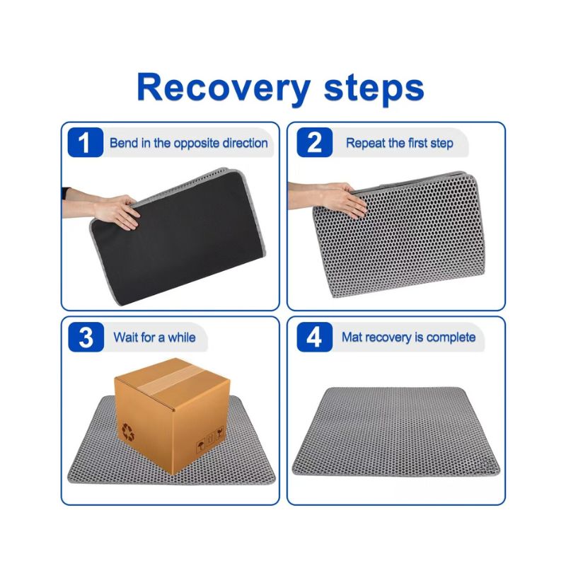 BELOVED PET Double Layer Cat Litter Mat Black - 45x60cm features
