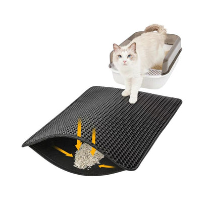 BELOVED PET Double Layer Cat Litter Mat Black - 55x75cm display