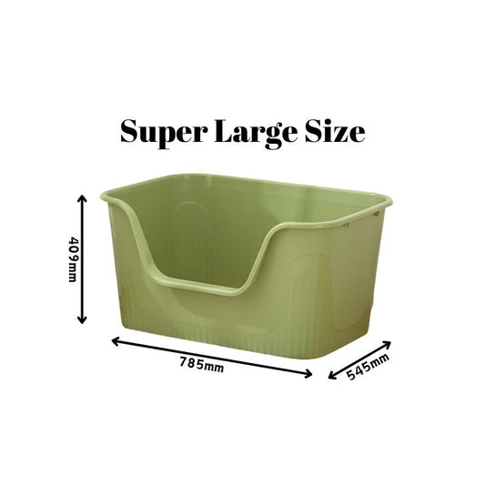 BELOVED PET Open Cat Litter Tray Extra Large Green