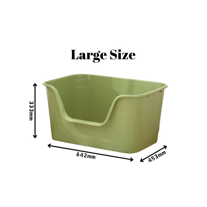 BELOVED PET Open Cat Litter Tray Large Green