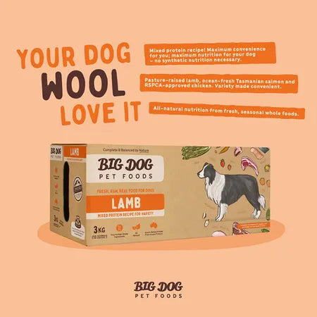 big dog lamb raw dog food 3kg features