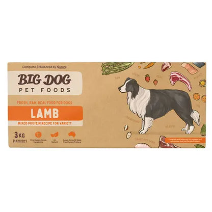 big dog lamb raw dog food 3kg front