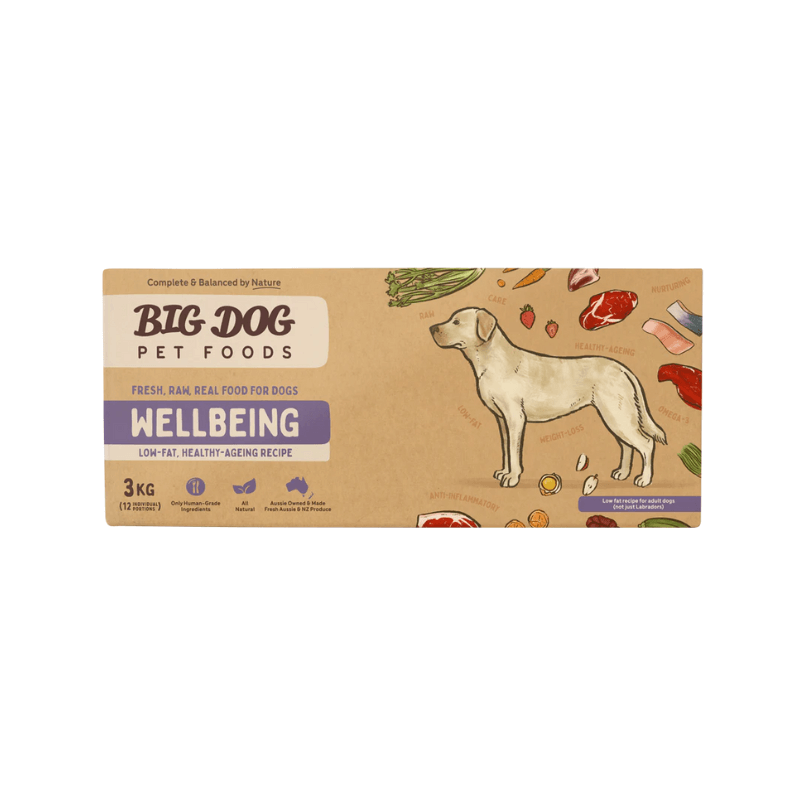 big dog pet food wellbeing raw dog food 3kg front