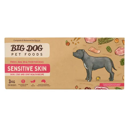 big dog sensitive skin raw dog food 3kg