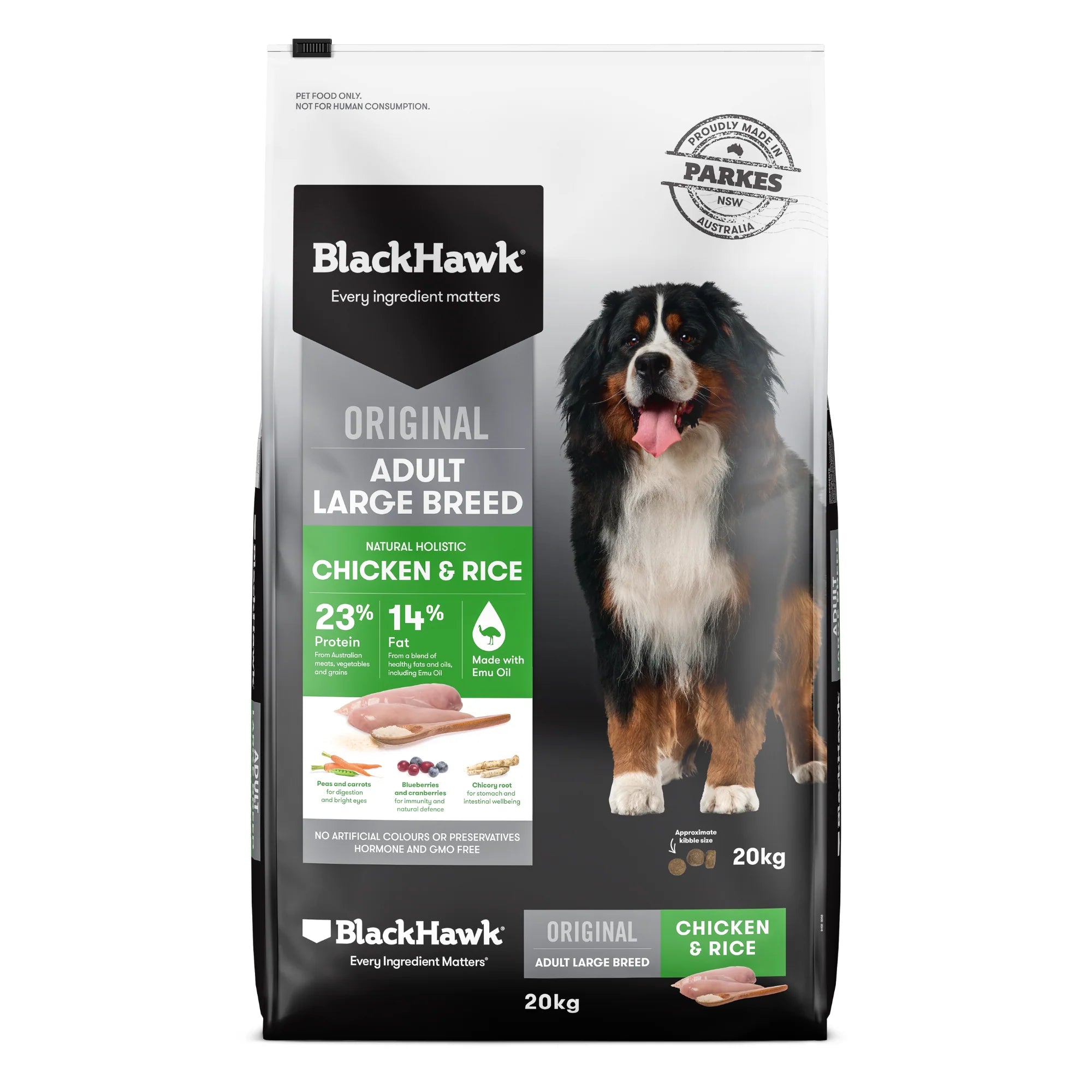 BLACK HAWK Original Large Breed Dry Dog Food Chicken & Rice 20KG