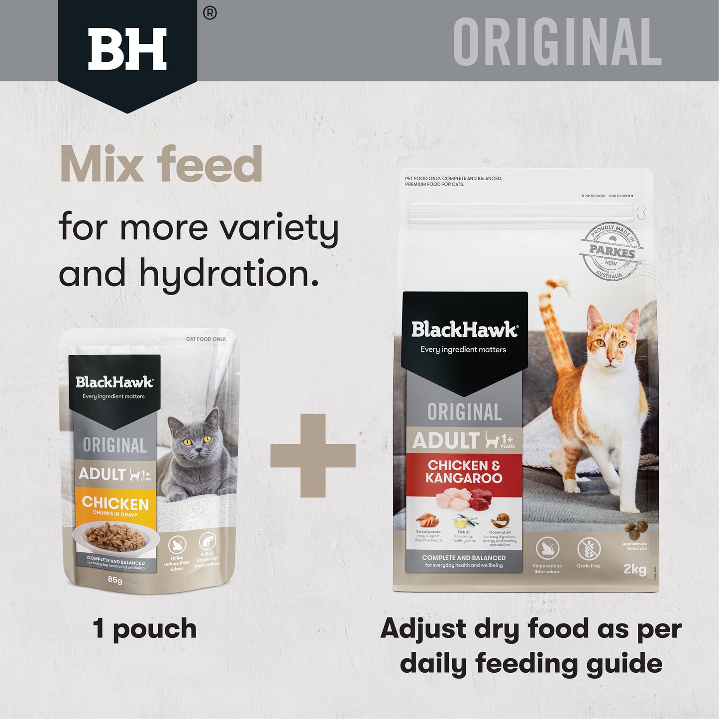 Black Hawk Chicken and Kangaroo Adult Dry Cat Food 4KG