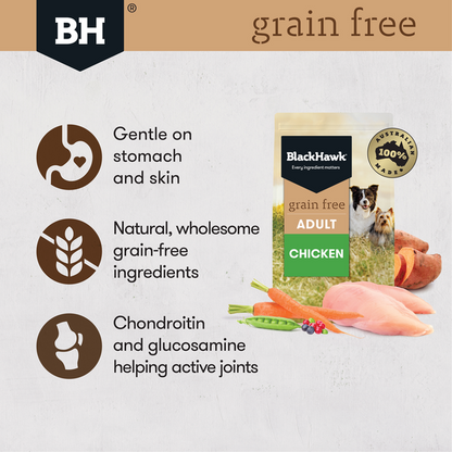 BLACK HAWK Grain Free Dry Dog Food Chicken 15KG features