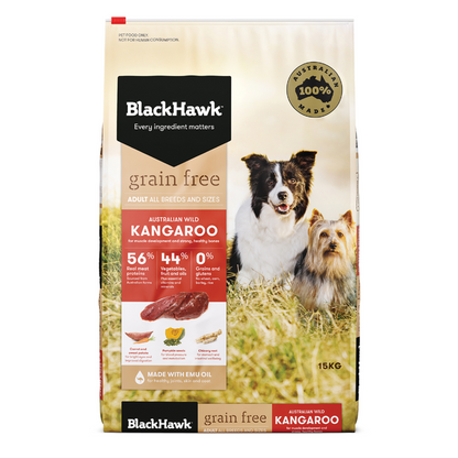 BLACK HAWK Grain-Free Dry Dog Food Adult Kangaroo 15KG