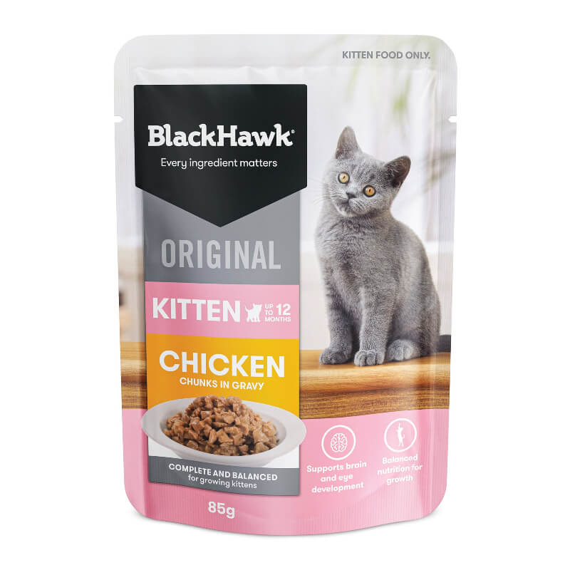 Black Hawk Chicken Kitten Gravy Wet Cat Food 85G