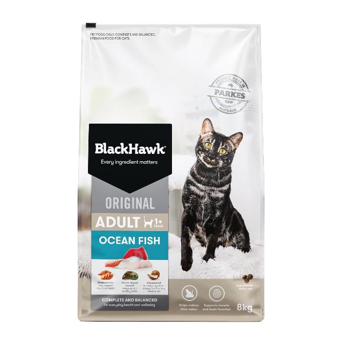 Black Hawk Ocean Fish Original Adult Dry Cat Food 8KG