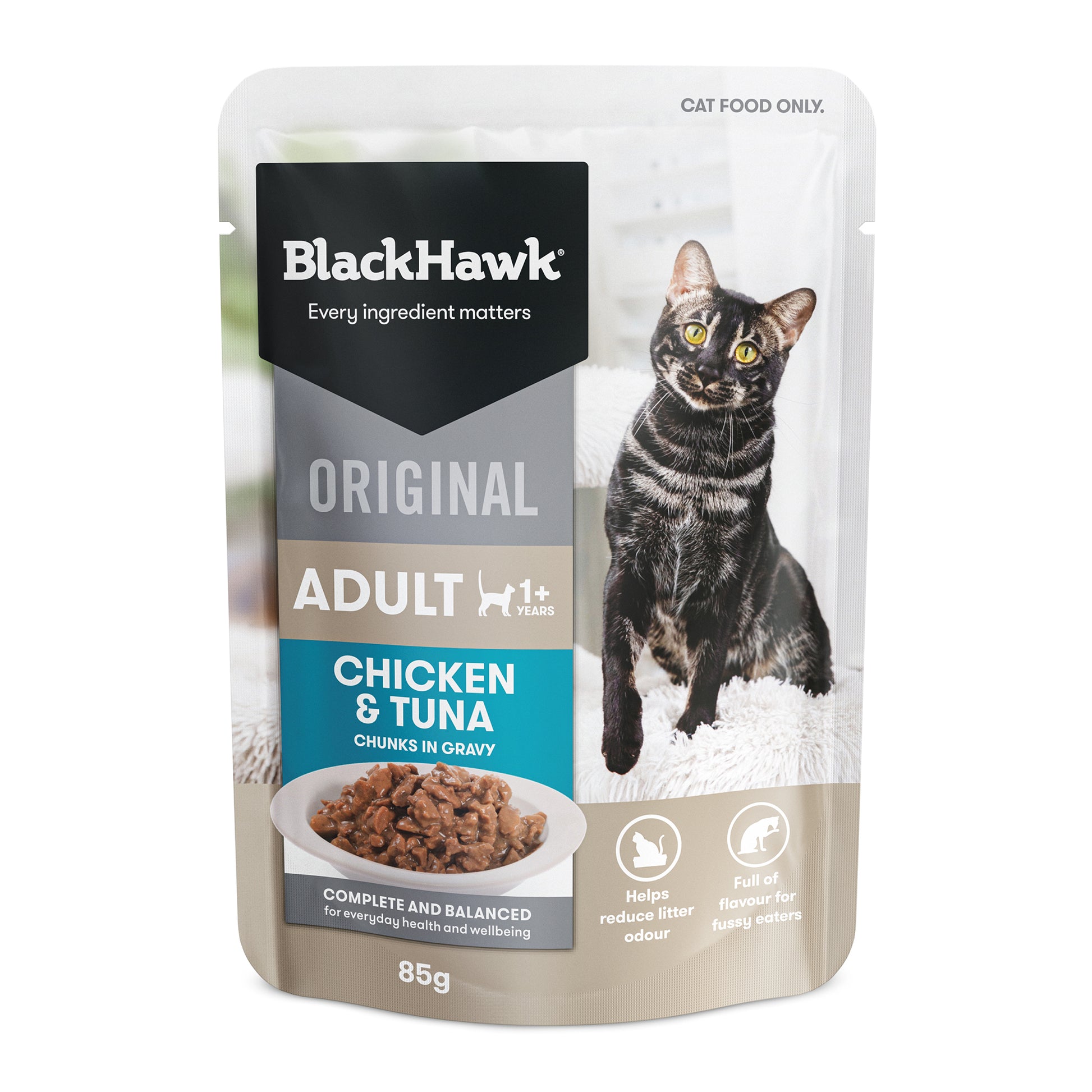 Black Hawk Chicken & Tuna Gravy Wet Adult Cat Food 85G