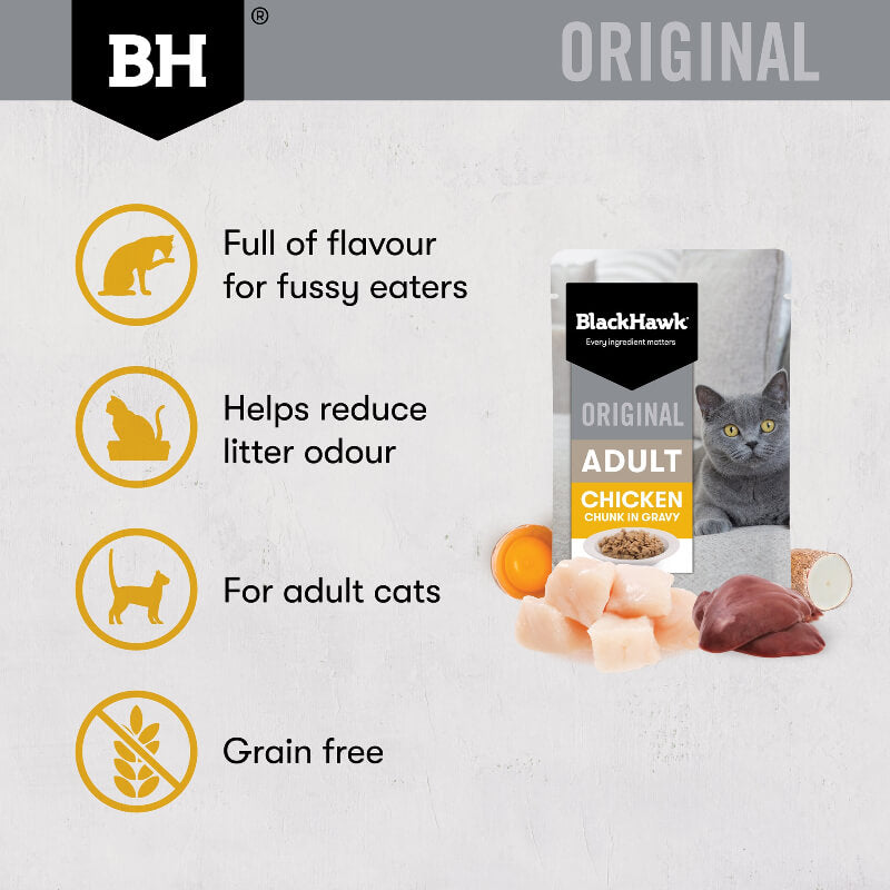 Black Hawk Chicken Gravy Adult Wet Cat Food features