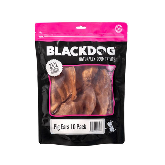 BLACKDOG Dog Treats Pig Ear 10Pack