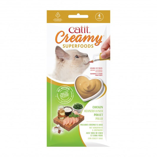 Catit Creamy Cat Treats Superfood Chicken with Coconut & Kale 40G *Clearance 11/10/2024*