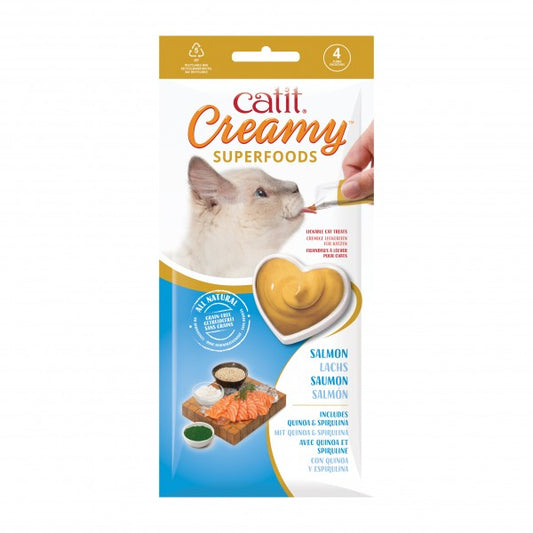 Catit Creamy Cat Treats Superfood Salmon with Quinoa & Spirulina 40G *Clearance 05/10/2024*
