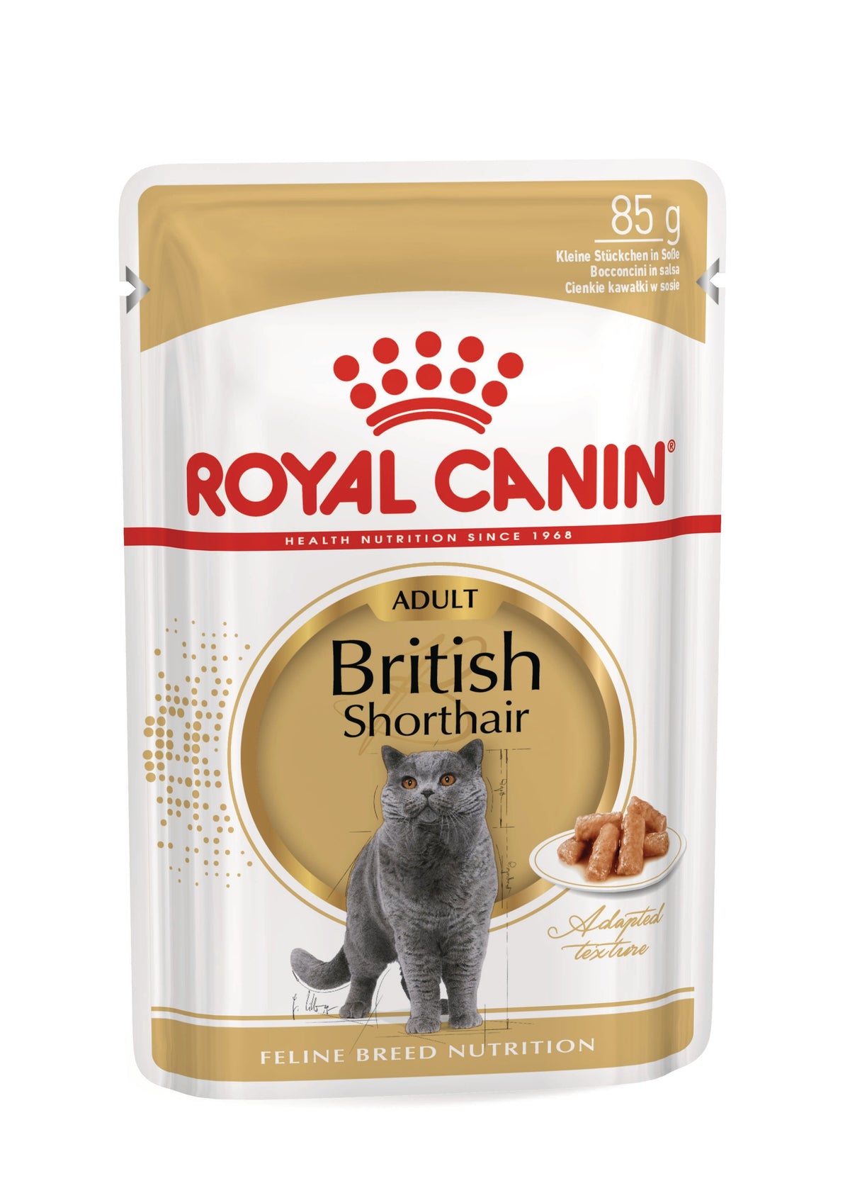 Royal Canin British Shorthair Adult wet cat food in gravy, single 85 g pouch