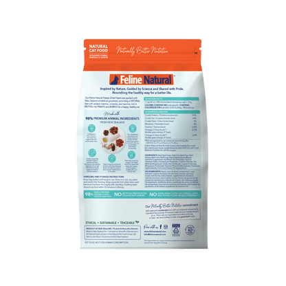 Feline Natural Beef And Hoki Freeze Dried Cat Food 800g back