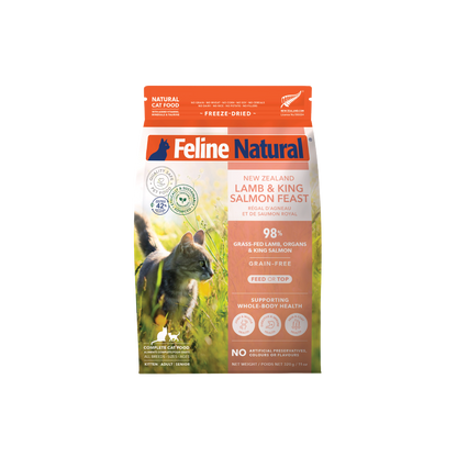 Feline Natural Lamb And Salmon Freeze Dried Cat Food  320g front