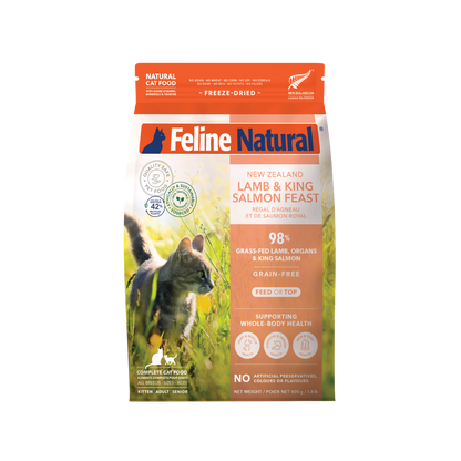 Feline Natural Lamb And Salmon Freeze Dried Cat Food  800g front