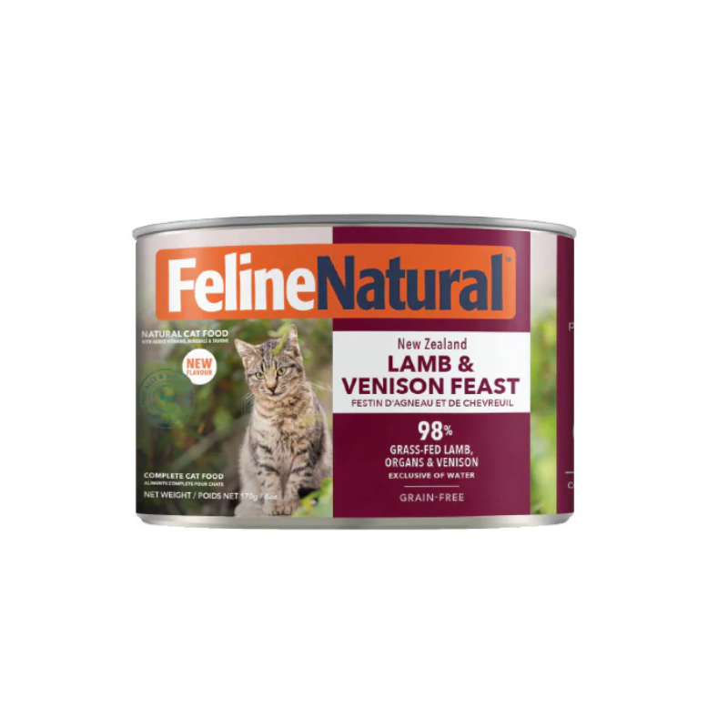 feline natural lamb and venison grain free wet cat food front