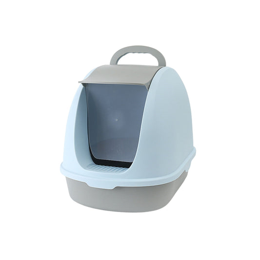 Flip-Top Large Cat Litter Box 59x39x42cm - Blue