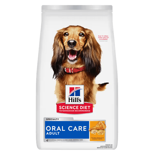 Hill's Science Diet Adult Oral Care Chicken, Brown Rice and Barley dry dog food bag