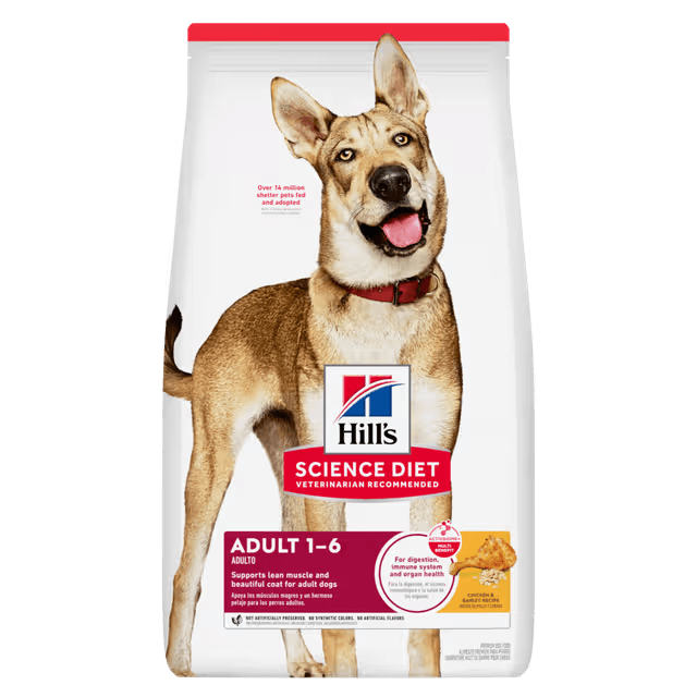Hill's Science Diet Adult 1-6 Chicken and Barley dry dog food bag
