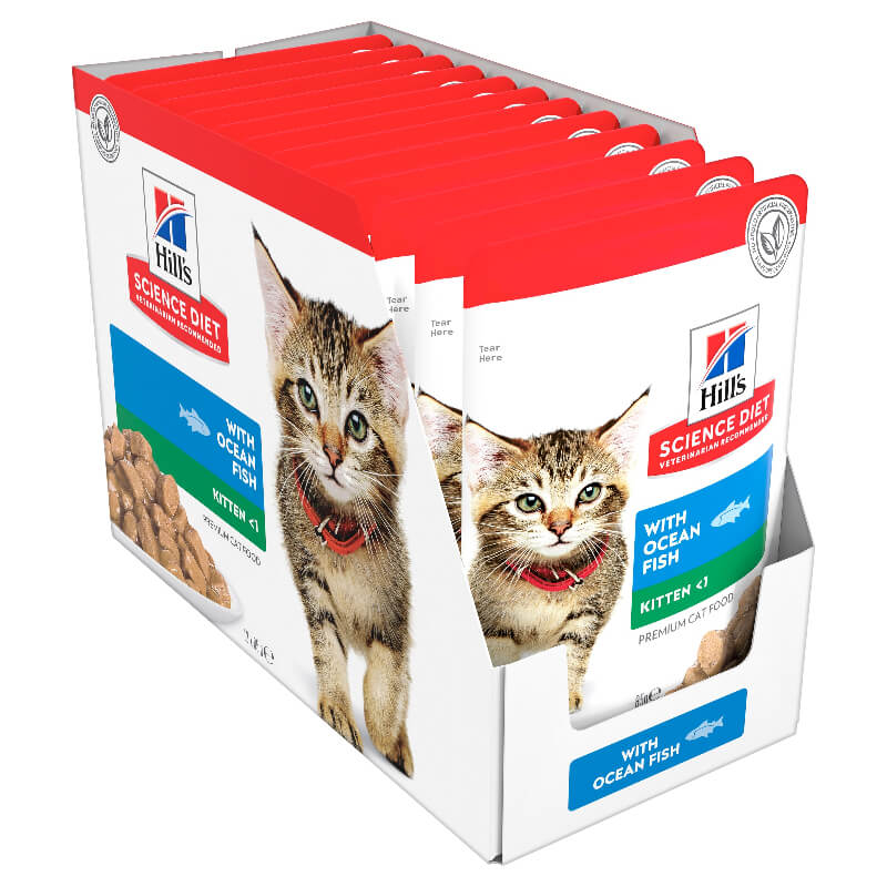 Hill's Science Diet Kitten Ocean Fish Pouches Wet Cat Food 85G x12