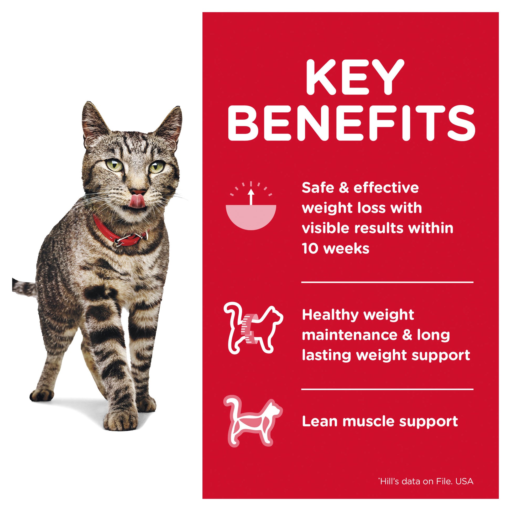 Hill's Science Diet Adult Perfect Weight Chicken Cat Food Pouches key benefits 