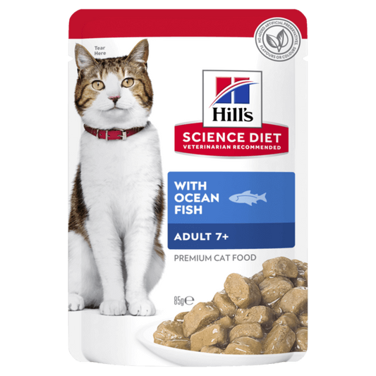 Hill's Science Diet Senior 7+ Ocean Fish Pouches Wet Cat Food 85G x 12