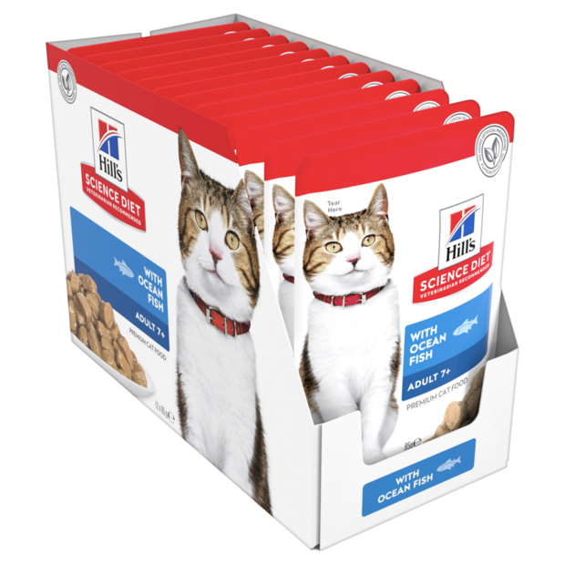 Hill's Science Diet Senior 7+ Ocean Fish Pouches Wet Cat Food 85G x 12
