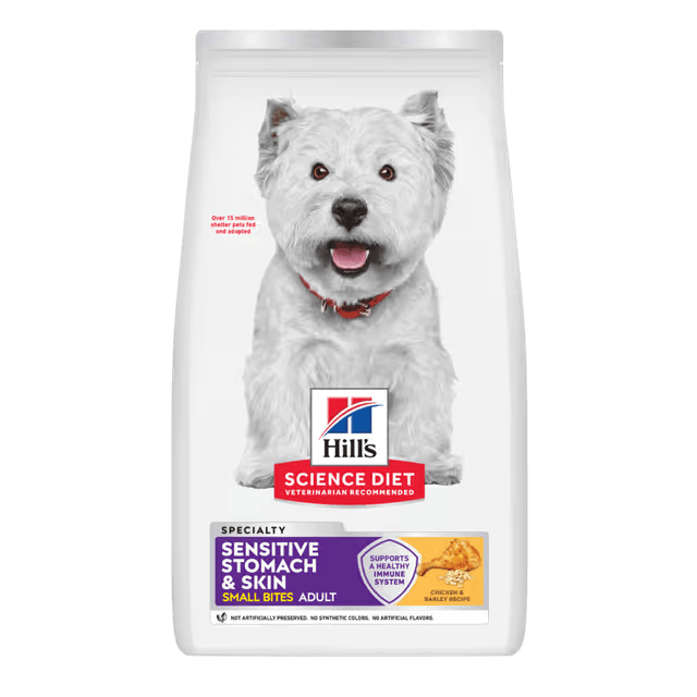 Hill's Science Diet Sensitive Stomach and Skin Small Bites Adult Chicken and Barley dry dog food bag