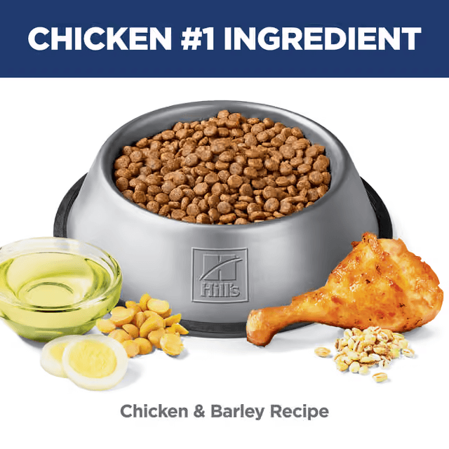 Hill's Sensitive Stomach and Skin Small Bites Chicken and Barley dog food with chicken as the first ingredient