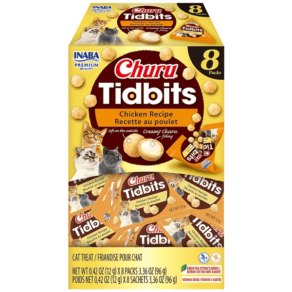 Inaba Churu Cat treat Tidbits chicken recipe creamy cat treats 96g pack with soft outside and creamy filling
