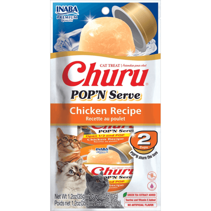 INABA Churu Pop N Serve Chicken Recipe Cat Treats 70G