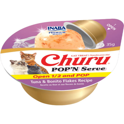 inaba churu pop n serve tuna and bonito flakes recipe cat treat 35g single dose