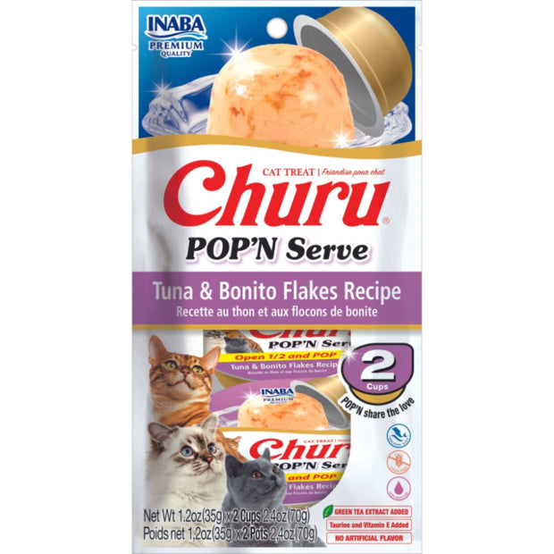 inaba churu pop n serve tuna and bonito flakes recipe cat treat 70g